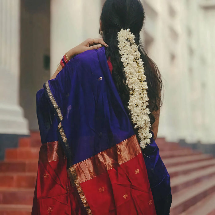 Blue Jacquard Saree – Elegant & Timeless Indian Ethnic Wear