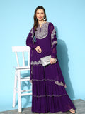 Purple Noor Georgette Suit Set