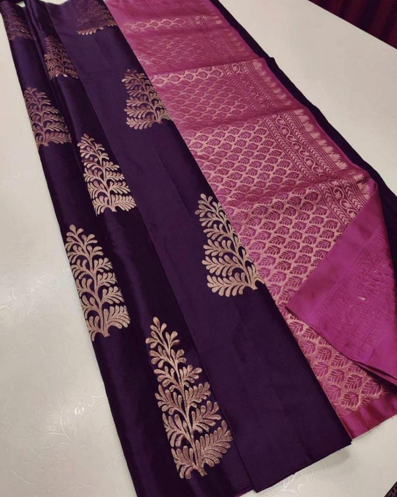 Purple Jacquard Saree