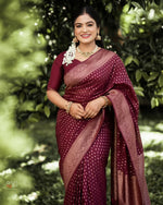 Maroon Jacquard Saree
