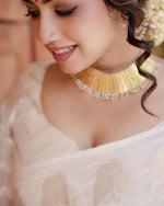 Elegant Off-White Jacquard Saree