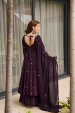 Royal Plum Rayon Anarkali Suit Set