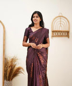 Premium Wine Jacquard Saree