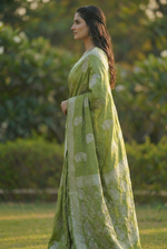 Mahendi Green Jacquard Saree