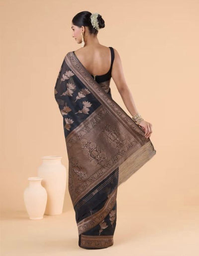 Premium Black Jacquard Saree