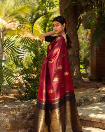 Rich Red Jacquard Saree for Women – Premium Weave Wedding & Festive Wear