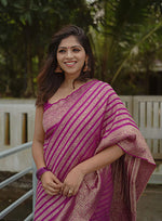 Blush Pink Jacquard Saree