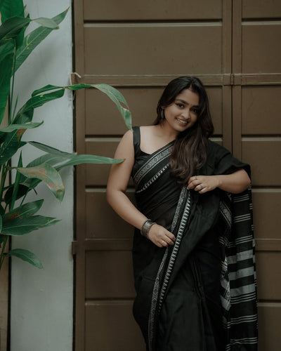 Classic Black Jacquard Saree