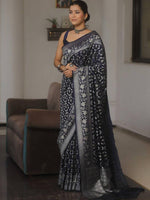 Premium Navy Blue Jacquard Saree