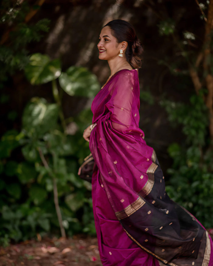 Purple Jacquard Saree – Royal, Stylish & Premium Ethnic Wear
