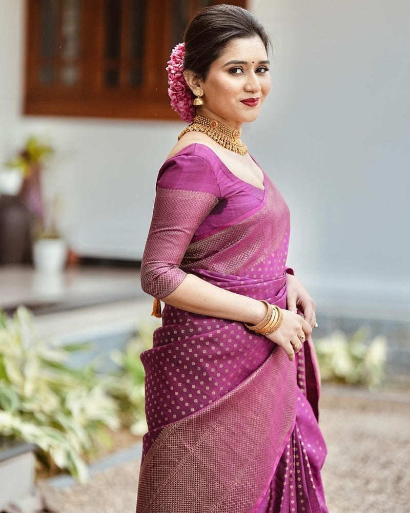 Royal Purple Jacquard Saree