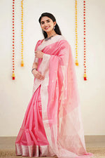 Charming Pink Jacquard Saree