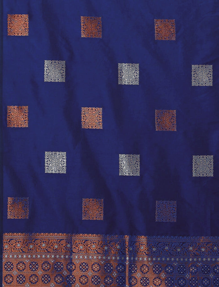 Royal Blue Jacquard Saree – Premium Woven Saree for Festive & Everyday Elegance