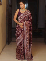 Luxurious Wine Jacquard Saree