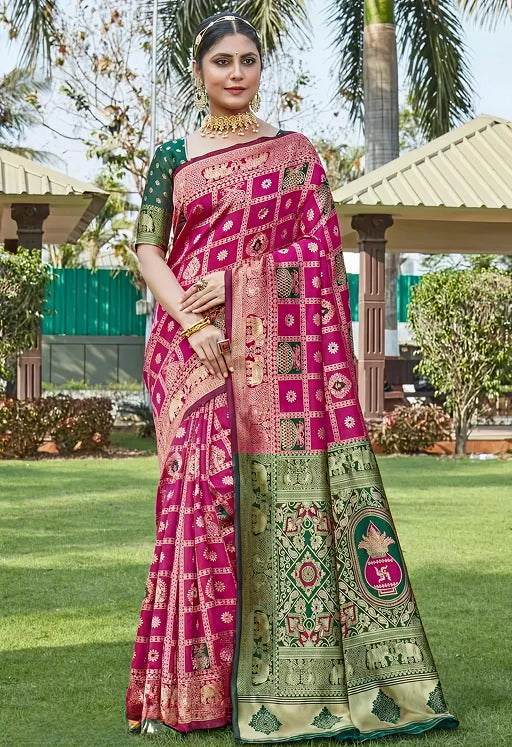 Luxurious Wine Jacquard Saree