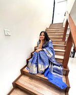 Royal Blue Jacquard Saree