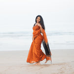 Orange Jacquard Saree
