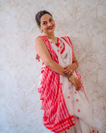 Elegant White Jacquard Saree