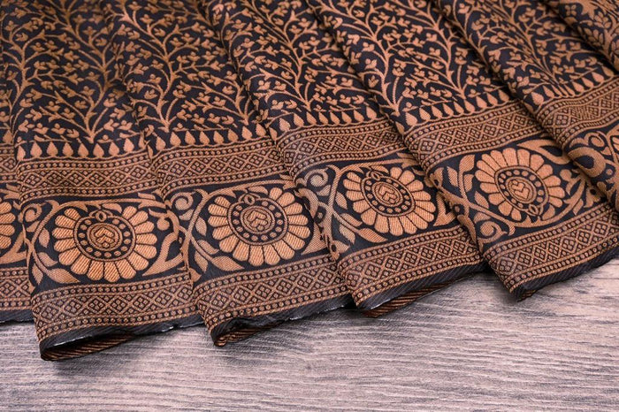 Brown Jacquard Saree – Rich Woven Texture for Classic & Festive Elegance