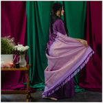 Premium Dark Purple Jacquard Saree