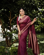 Maroon Jacquard Saree