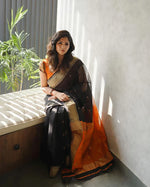 Black Jacquard Saree