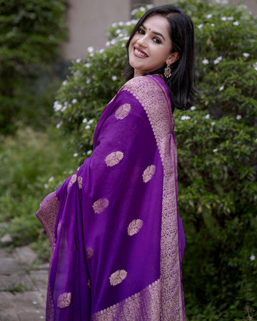 Elegant Dark Purple Jacquard Saree – Premium Festive & Traditional Wear for Women