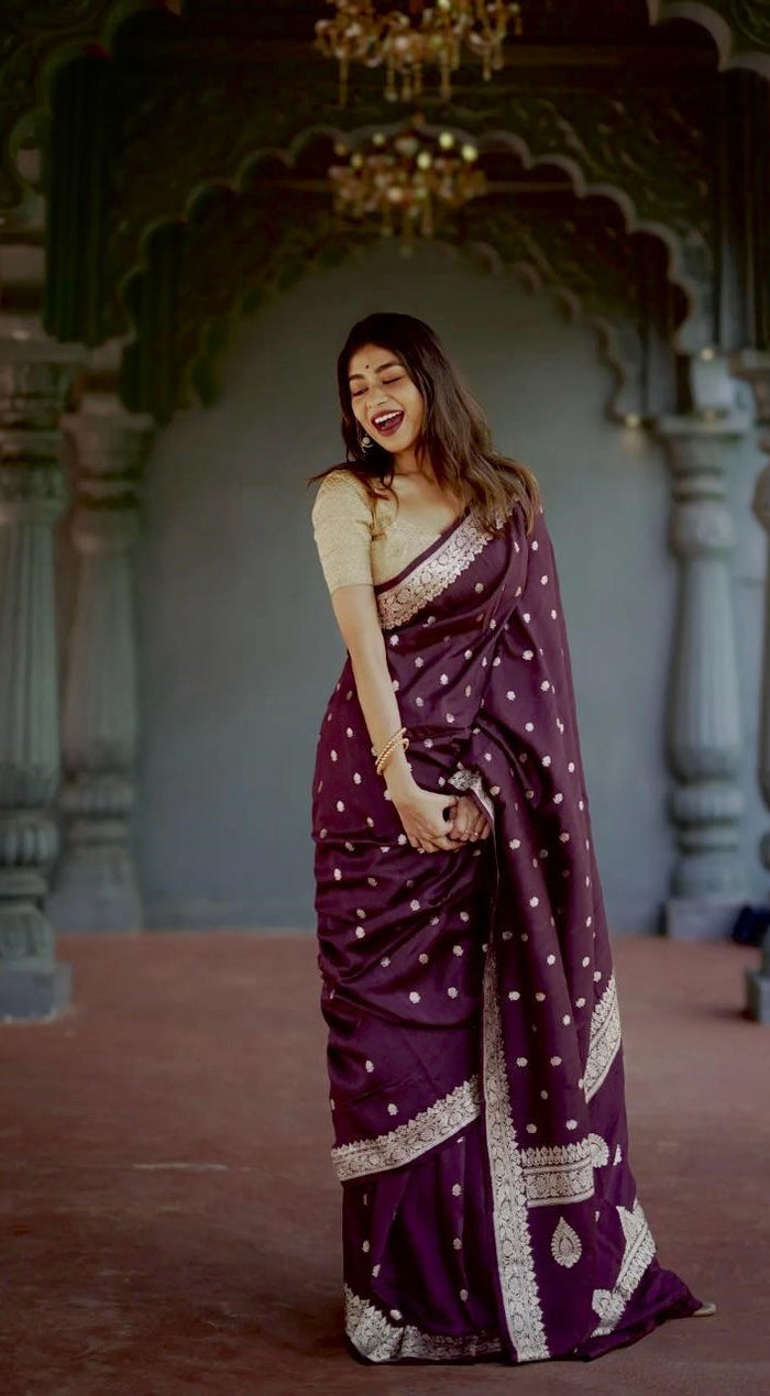 Wine Jacquard Saree – Luxurious Elegance in a Royal Deep Wine Shade