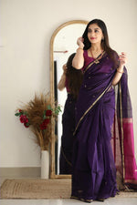 Wine Pink Jacquard Saree