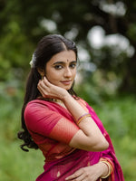 Dark Pink Jacquard Saree