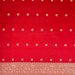 Bright Red Jacquard Saree for Women