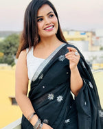 Rama Green Jacquard Saree