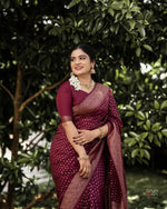 Maroon Jacquard Saree
