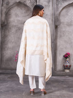 Off White Roman Silk Embroidered Kurti Pant Dupatta Set