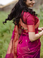 Dark Pink Jacquard Saree