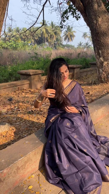 Elegant Purple Jacquard Saree for Party, Festive & Traditional Wear