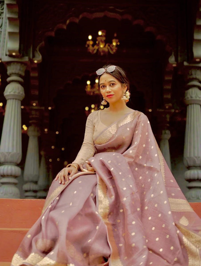 Light Purple Jacquard Saree – Soft, Elegant & Perfect for Every Celebration