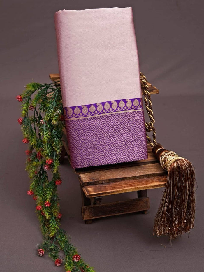 Elegant Peach Purple Jacquard Saree – Festive & Party Wear
