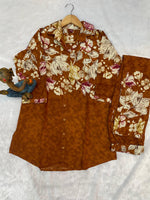 Mustard Brown Pure Cotton Printed Co-Ord Set