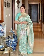 Light Blue Jacquard Saree