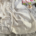 Elegant Off-White Jacquard Saree