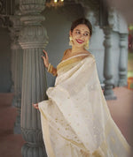 White Jacquard Saree