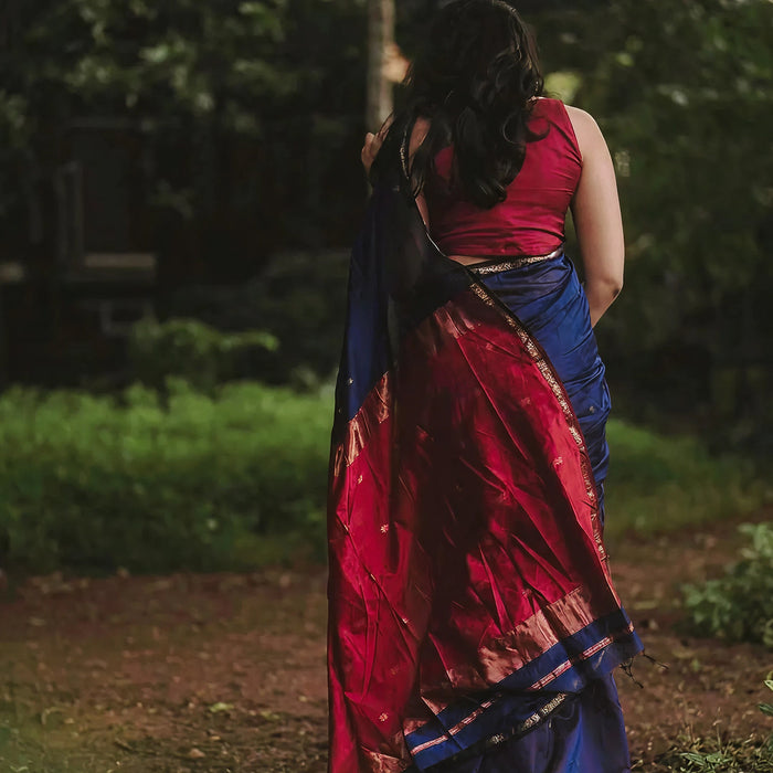 Blue Jacquard Saree – Elegant & Timeless Indian Ethnic Wear