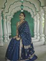 Royal Blue Jacquard Saree