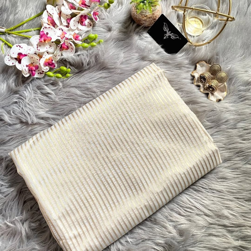 Elegant Off-White Jacquard Saree