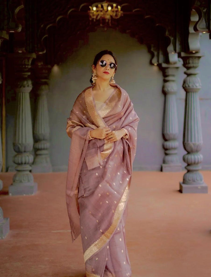 Light Purple Jacquard Saree – Soft, Elegant & Perfect for Every Celebration