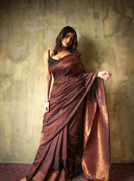 Luxurious Coffee Jacquard Saree