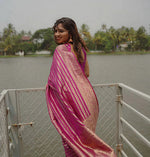 Blush Pink Jacquard Saree