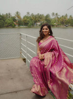 Blush Pink Jacquard Saree