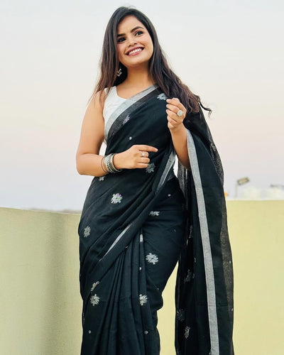 Rama Green Jacquard Saree